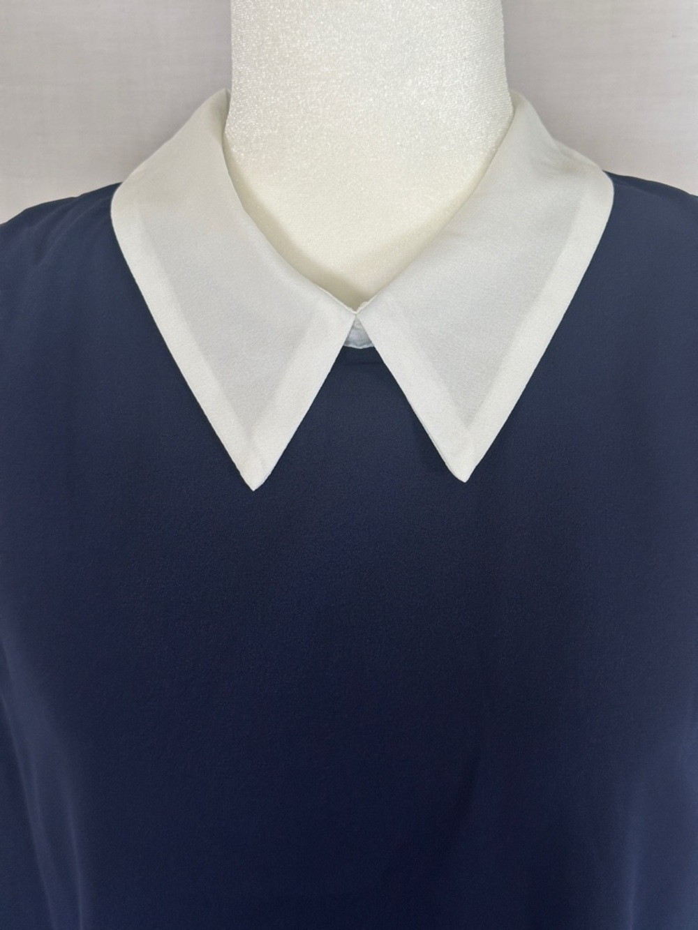 Tulip B Navy Sleeveless Mini Dress with White Pointed Collar - Picture 7 of 9
